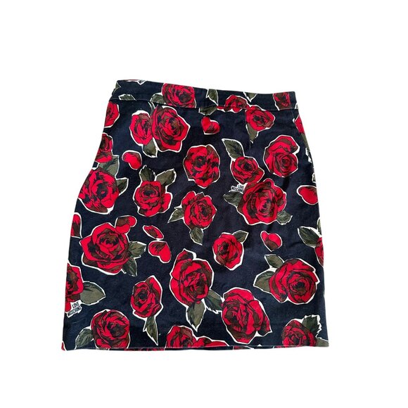 LOVE MOSCHINO Floral Rose Print Skirt Size US 4 - Picture 2 of 8